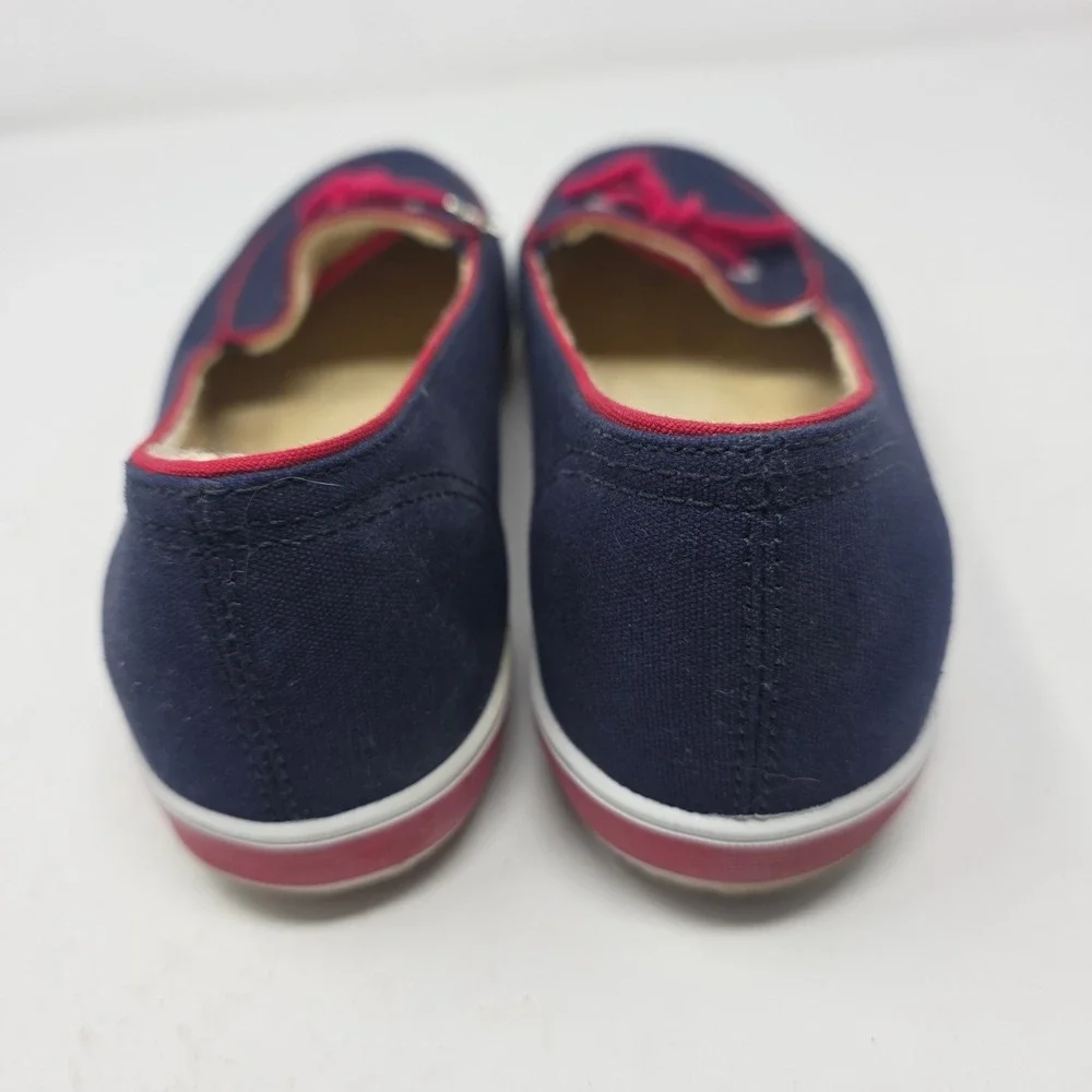 Grasshoppers Loafers Size 10M Nautical Boat Shoes Canvas Slip On Navy Blue Red